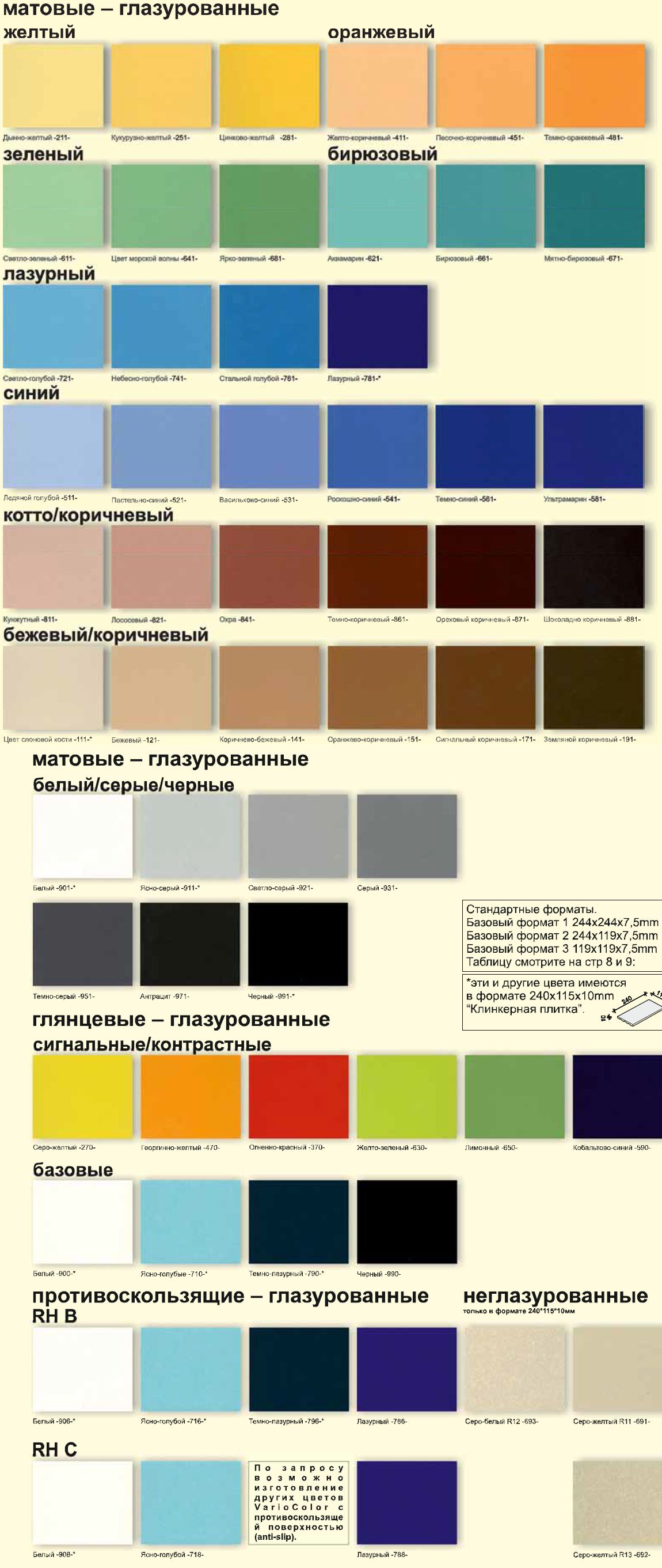 Цвета серии VarioColor Interbau. Бассейновая плитка Цвета серии VarioColor Interbau. Бассейновая плитка